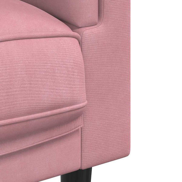 Rosa Samt Sofa 2-Sitzer mit Kissen