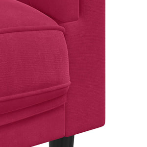 vidaXL Canapé 2 places avec coussins velours rouge bordeaux