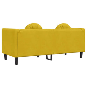 vidaXL Canapé 2 places avec oreillers velours jaune