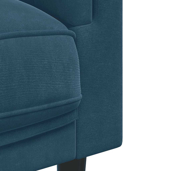 Blaues Samt Sofa 2-Sitzer mit Kissen