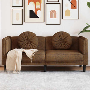 2-Sitzer Sofa Braun Kunstleder Wildleder-Optik