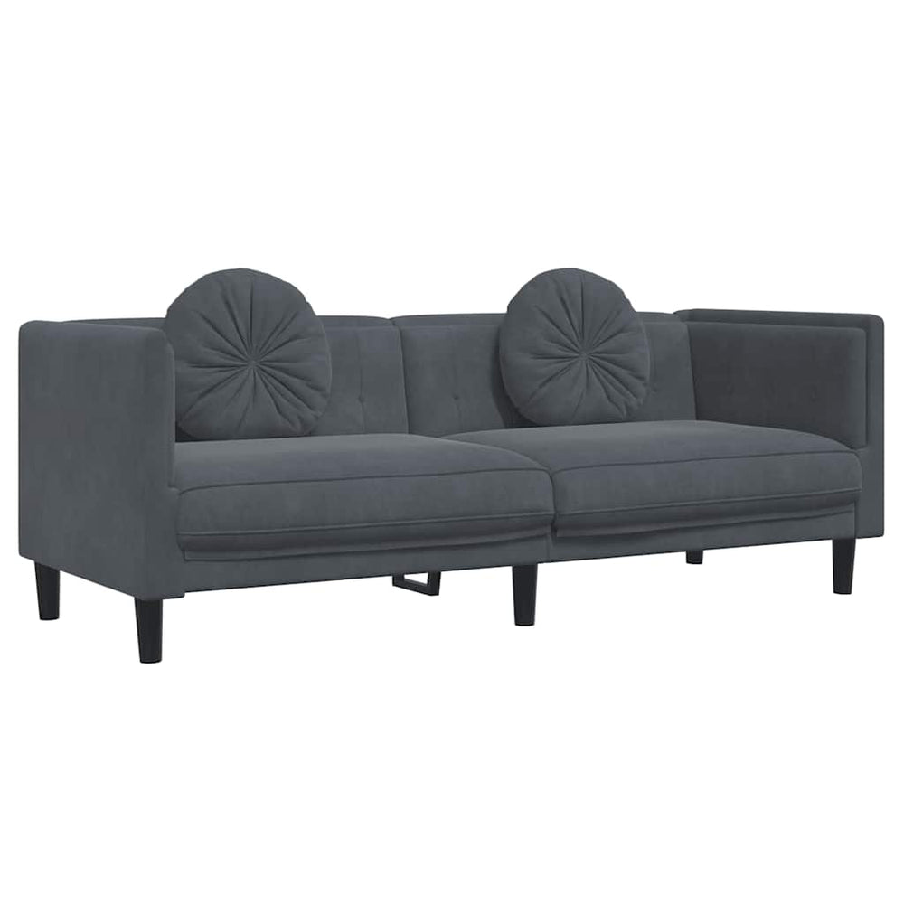 3-Sitzer Sofa Dunkelgrau Samt