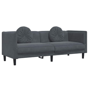 3-Sitzer Sofa Dunkelgrau Samt