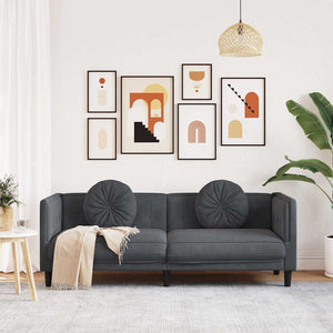 3-Sitzer Sofa Dunkelgrau Samt