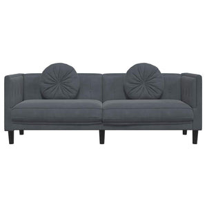 3-Sitzer Sofa Dunkelgrau Samt