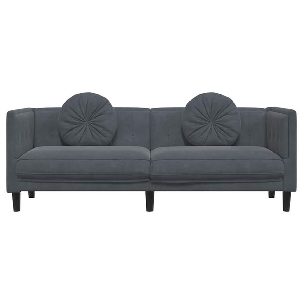 3-Sitzer Sofa Dunkelgrau Samt