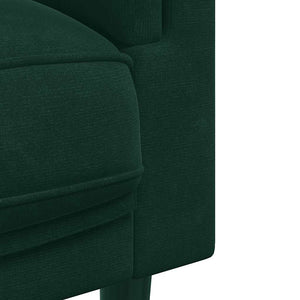 vidaXL Canapé 3 places avec coussins Velours vert foncé