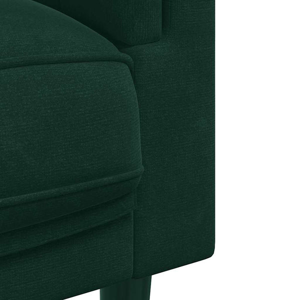 vidaXL Canapé 3 places avec coussins Velours vert foncé