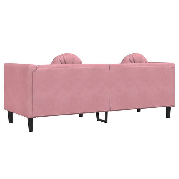 Rosa Samt Sofa 3-Sitzer mit Kissen