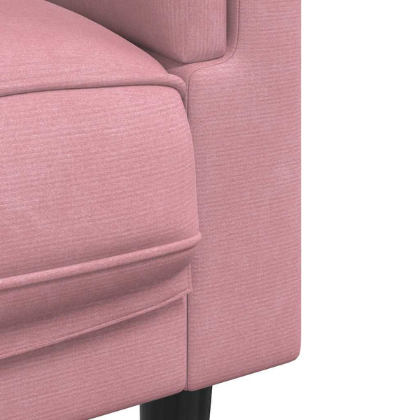 Rosa Samt Sofa 3-Sitzer mit Kissen