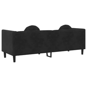 vidaXL Canapé 3 places avec coussins Velours noir