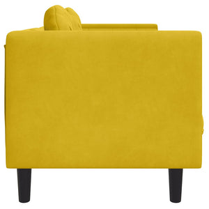 vidaXL Canapé avec coussins 3 places Velours jaune