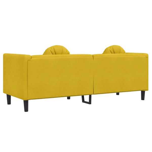 vidaXL Canapé avec coussins 3 places Velours jaune