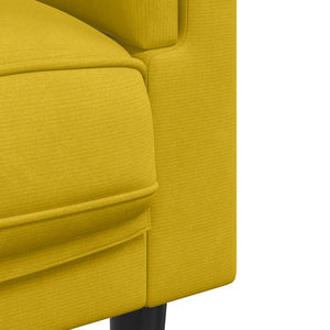vidaXL Canapé avec coussins 3 places Velours jaune