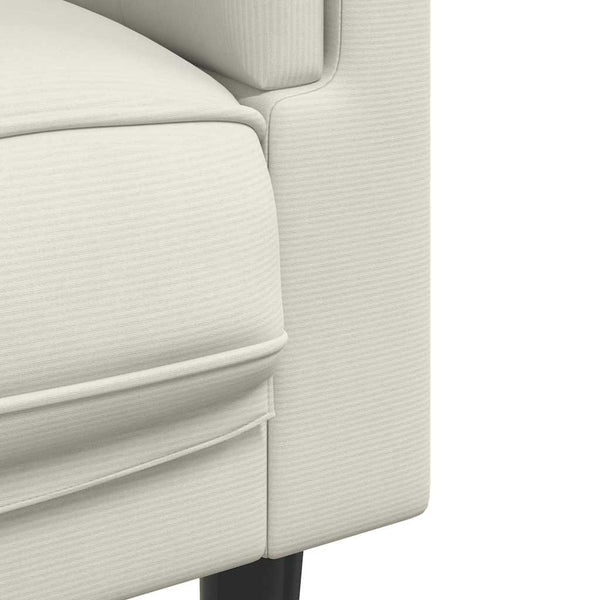 3-Sitzer Sofa Creme Samt mit Kissen