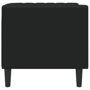 vidaXL Fauteuil Chesterfield noir en similicuir