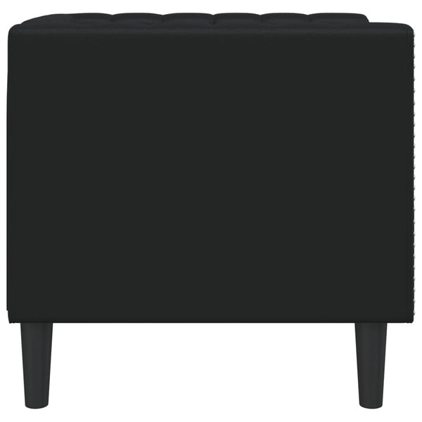 vidaXL Fauteuil Chesterfield noir en similicuir