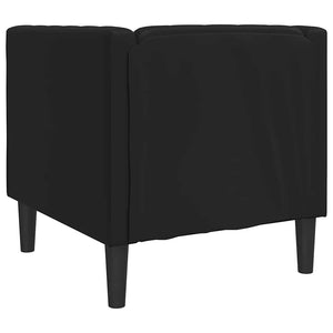 vidaXL Fauteuil Chesterfield noir en similicuir