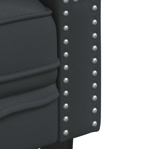 vidaXL Fauteuil Chesterfield noir en similicuir