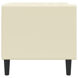 vidaXL Fauteuil Chesterfield crème en similicuir