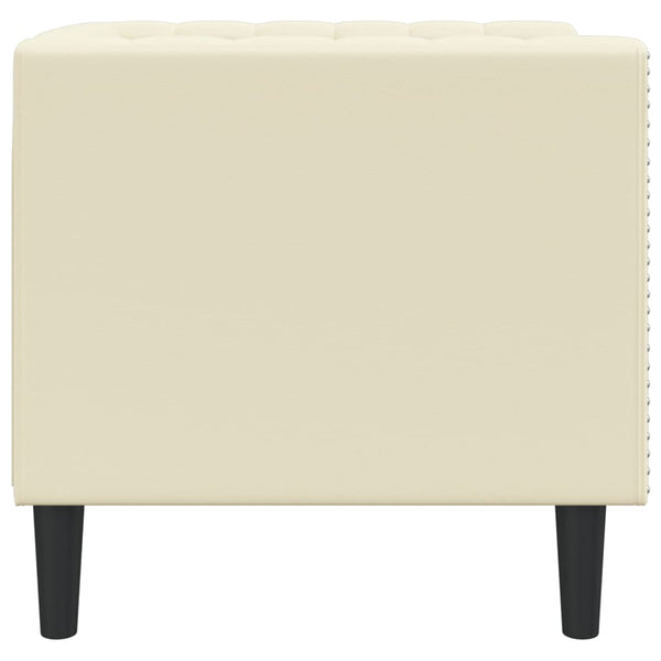 vidaXL Fauteuil Chesterfield crème en similicuir