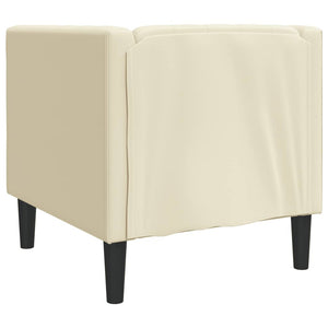vidaXL Fauteuil Chesterfield crème en similicuir