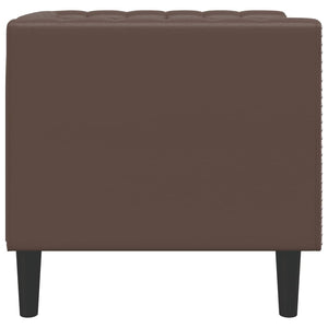 Chesterfield Sessel Braun Kunstleder