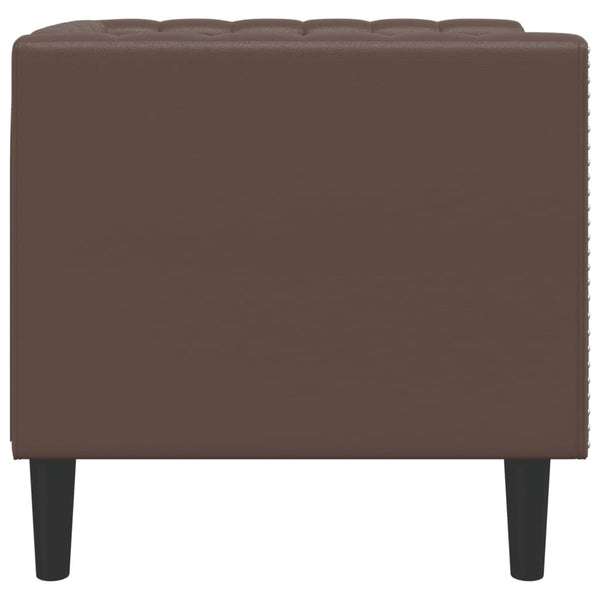 Chesterfield Sessel Braun Kunstleder