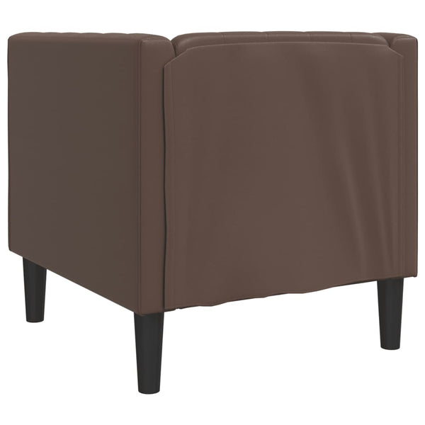 Chesterfield Sessel Braun Kunstleder