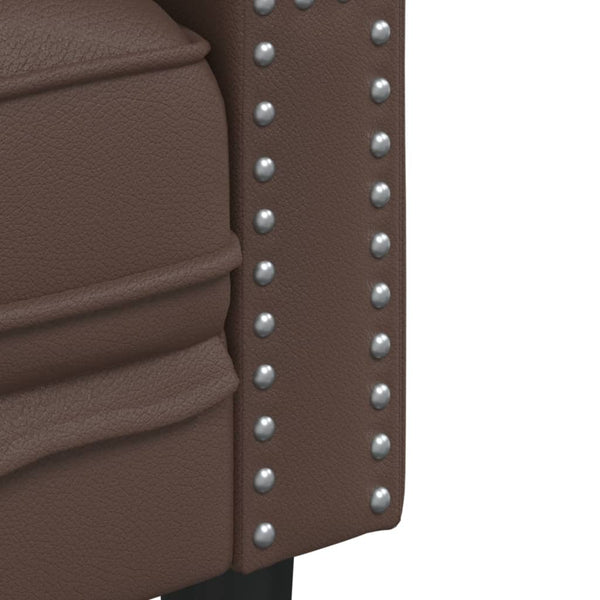 Chesterfield Sessel Braun Kunstleder