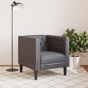 vidaXL Chesterfield Armchair Grey Faux Leather