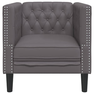 vidaXL Chesterfield Armchair Grey Faux Leather