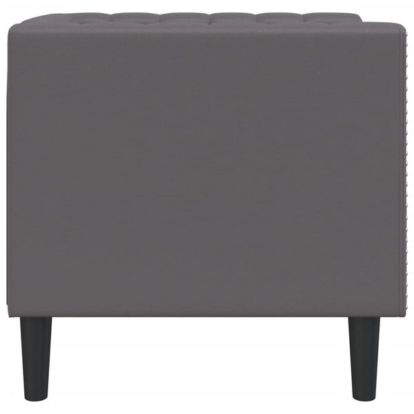 vidaXL Chesterfield Armchair Grey Faux Leather