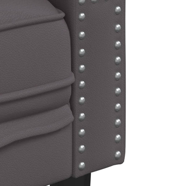 vidaXL Chesterfield Armchair Grey Faux Leather