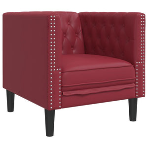 vidaXL Fauteuil Chesterfield Rouge Bordeaux Similicuir