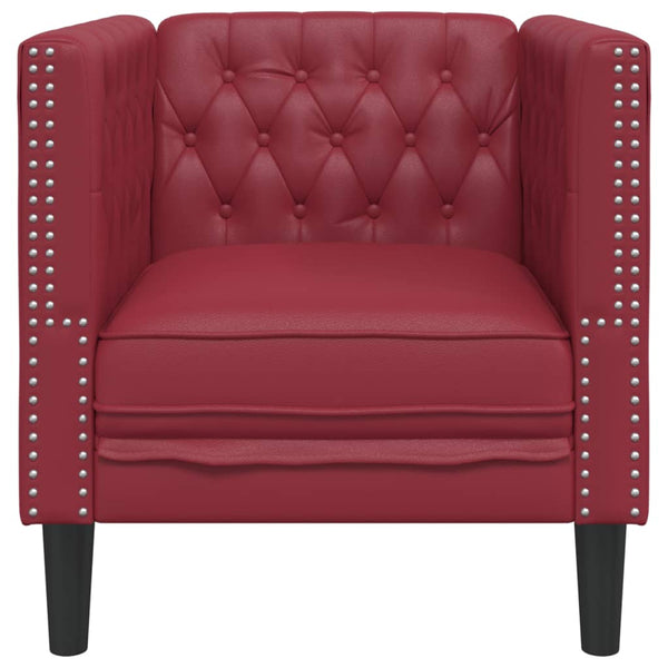 vidaXL Fauteuil Chesterfield Rouge Bordeaux Similicuir