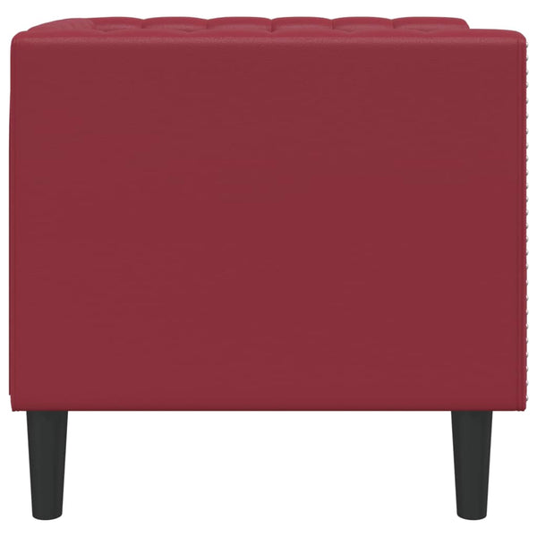 vidaXL Fauteuil Chesterfield Rouge Bordeaux Similicuir