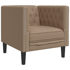 Chesterfield Sessel Cappuccino Kunstleder
