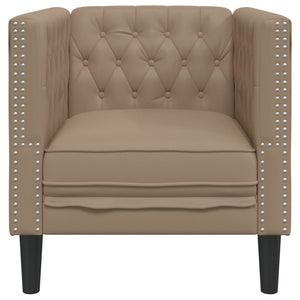 Chesterfield Sessel Cappuccino Kunstleder