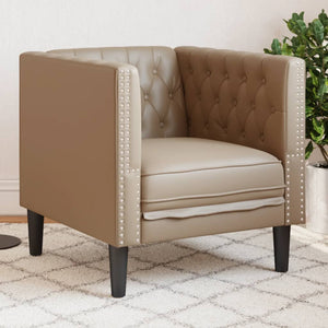 Chesterfield Sessel Cappuccino Kunstleder