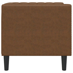 Chesterfield Sessel Braun Wildleder-Optik