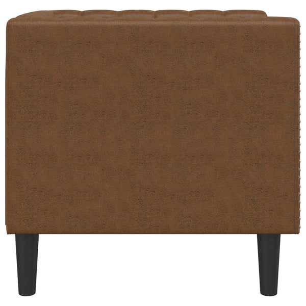 Chesterfield Sessel Braun Wildleder-Optik