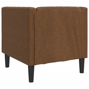 Chesterfield Sessel Braun Wildleder-Optik