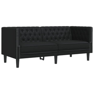vidaXL Canapé Chesterfield 2 places Similicuir Noir