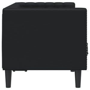 vidaXL Canapé Chesterfield 2 places Similicuir Noir
