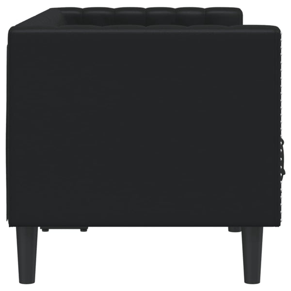 vidaXL Canapé Chesterfield 2 places Similicuir Noir