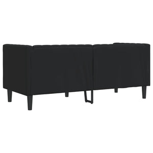 vidaXL Canapé Chesterfield 2 places Similicuir Noir