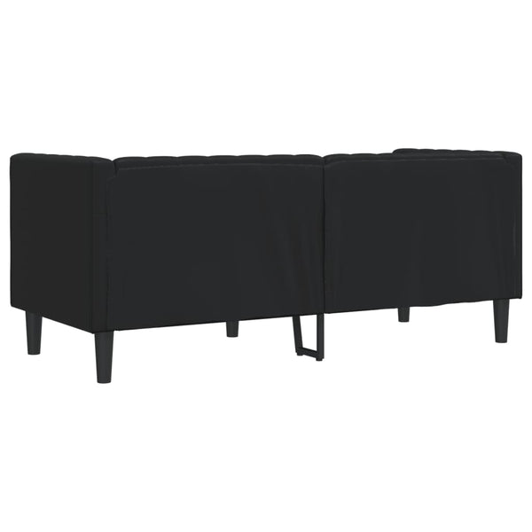 vidaXL Canapé Chesterfield 2 places Similicuir Noir