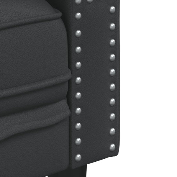 vidaXL Canapé Chesterfield 2 places Similicuir Noir