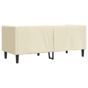 Chesterfield Sofa 2-Sitzer Creme Kunstleder
